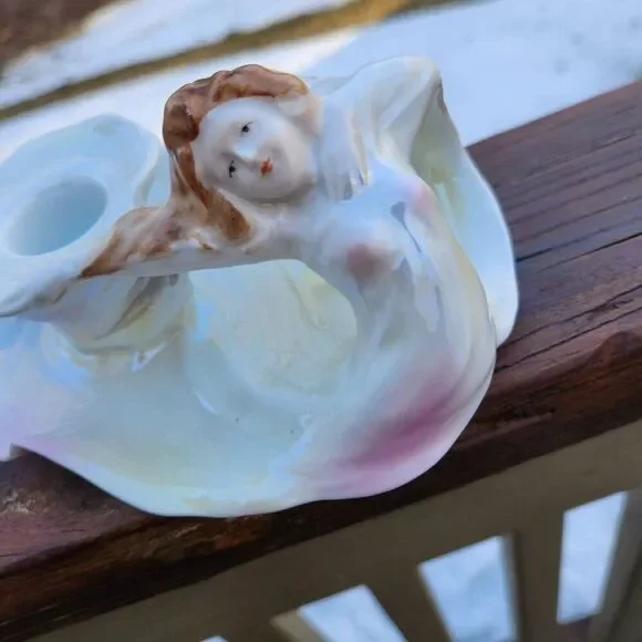 Royal Bayreuth Art Nouveau Lady Figural Woman Chamberstick Candle Holder RARE - Picture 2 of 8